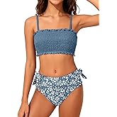 MIGU Girls Swimsuit Adjustable Straps Bathing Suits Bikini Sets with Chest Pad 2 Piece Swimwear for Girl Ages 9-16 Years