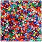 BeadTin Transparent Mix 4mm Faceted Round Plastic Craft Beads (1350pcs)