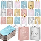 Aliceset 40 Pcs Valentines Christian Gift Bags Bulk Inspirational Bible Religious Bags Reusable Handbag for Church Holiday Easter (Colorful)