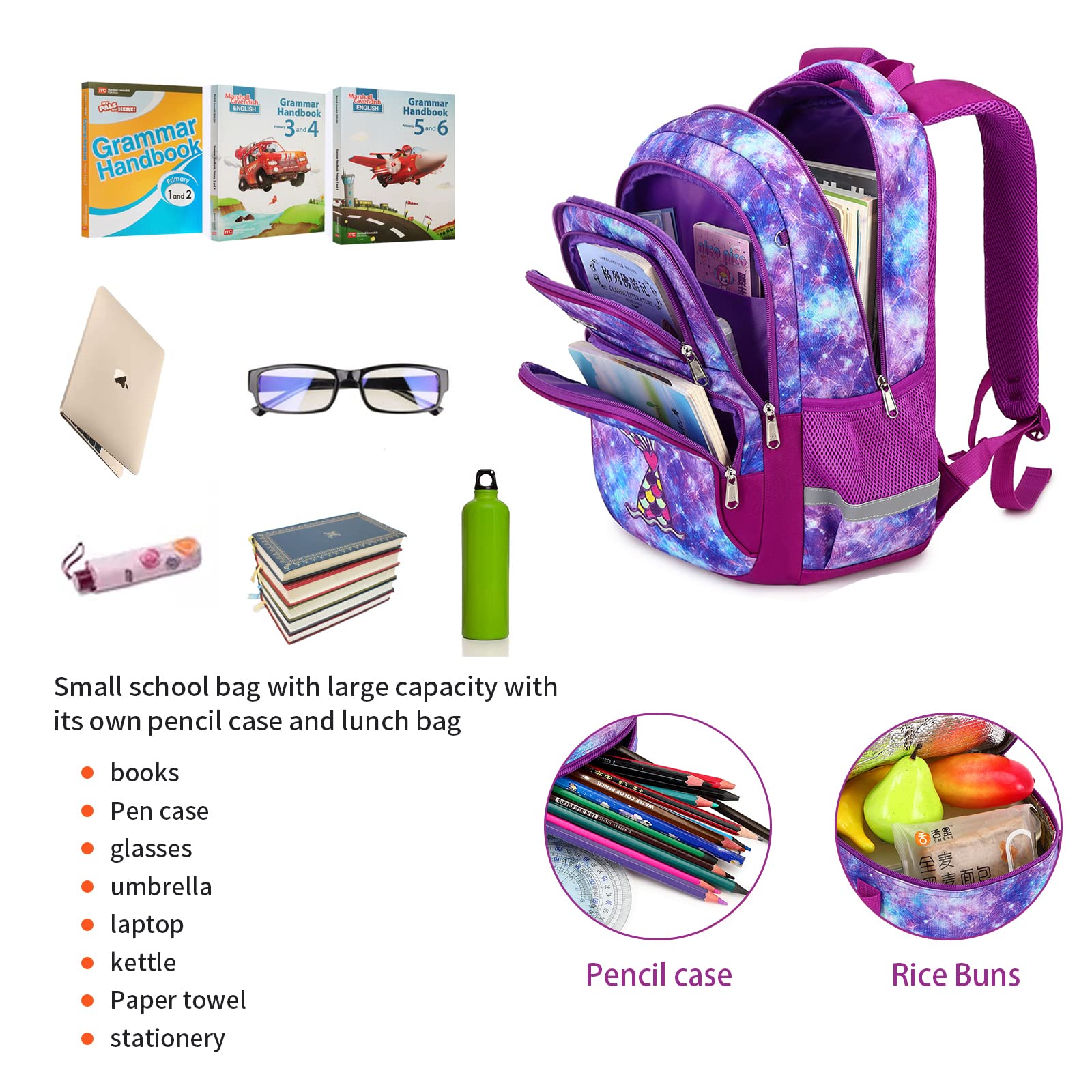 Wawakube 3Pcs Boys Dinosaur Backpack Set with Lunch Box Pencil Case, School Book Bag for Kids Elementary Preschool…