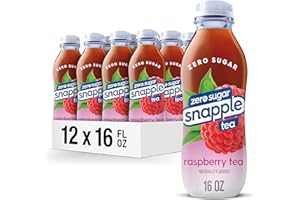 Snapple Zero Sugar Raspberry Tea, 16 fl oz recycled plastic bottle, Pack of 12