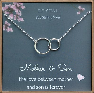 Amazon Com Efytal Mother Son Necklace Sterling Silver Two