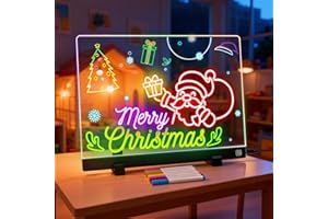 MOKOQI Kids LED Drawing Board 13.8"x10.3", Large Light Up Dry Erase Board with Stand, DIY Night Lights for Kids with Color Changing, Magic Writing Tablet for Girls Boys, Christmas Birthday Gift Idea