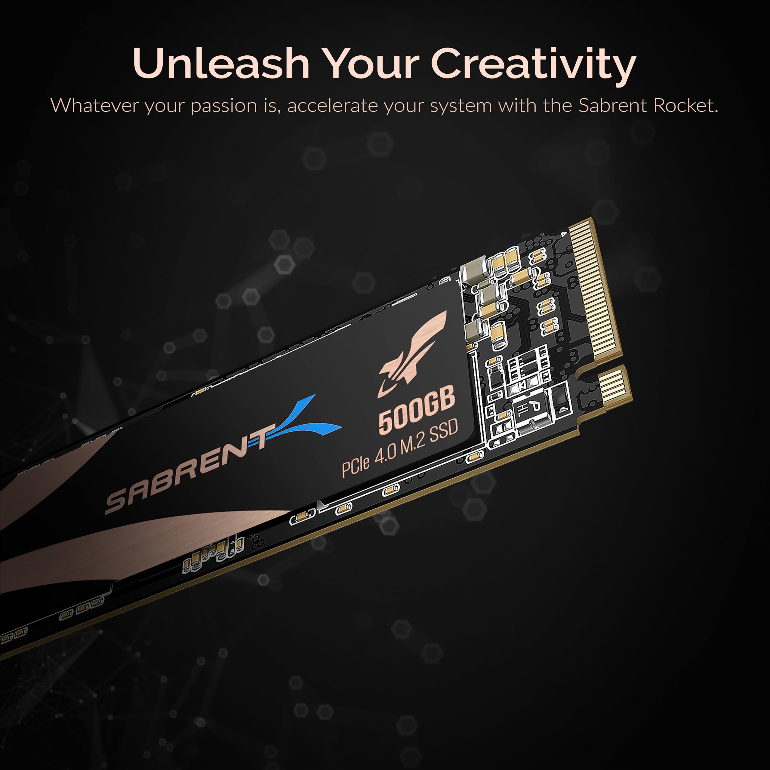 SABRENT 500GB Rocket Nvme PCIe 4.0 M.2 2280 Internal SSD Maximum Performance Solid State Drive (Latest Version) (SB-ROCKET-NVMe4-500).
