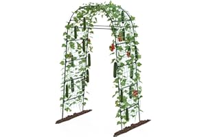 AOHANOI Garden Arch Trellis for Climbing Plants, 82 Inch Tall Grape Trellies for Outdoor,Flower Vegetable Tomato Cucumber Trellis with Clamp Netting, Metal Vine Plants Support for Wedding Garden Decoration
