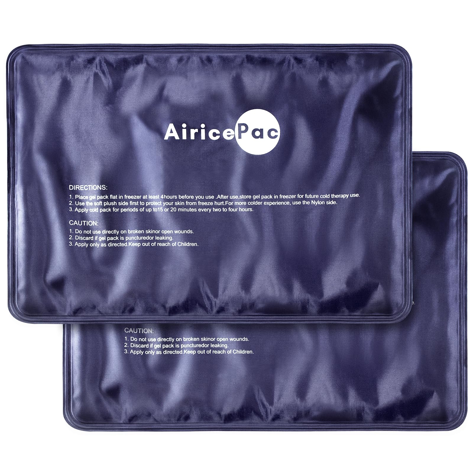 Photo 1 of AiricePac Ice Packs for Injuries Reusable,10”x 14” Gel Cold Pack for Knee Neck Shoulder Ankle Elbow Hip Back Pain Relief, Cold Compress Therapy for Swelling, Bruises, Surgery, Blue, 2 Pack