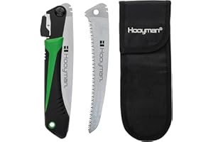 Hooyman MegaBite Handsaw and Hunter’s Combo Bone Saw with Heavy Duty Construction, High Carbon Steel Blade, Impulse Hardened Teeth, and Ergonomic Over-Molded Handle for Camping, Hunting, and Outdoors