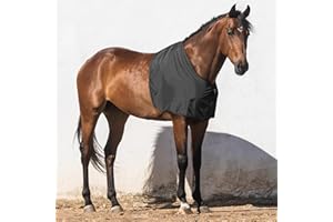 HackFond Horse Shoulder Guard Anti-Rub Vest for Horses Match with Stable Rug or Turnout Rug Black Medium Cob