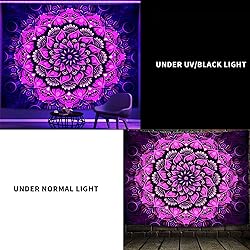 Psyhilar Blacklight Mandala Tapestry Wall