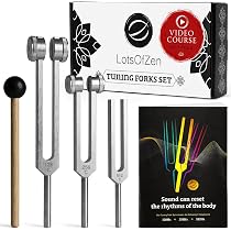 Angel Tuning Forks Set - 4096 Hz, 4160 Hz, 4225 Hz with Wooden