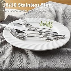 KINGSTONE Silverware Set, 60-piece 18/10 Stainless