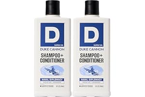 Duke Cannon Supply Co. 2-in-1 Hair Wash - Masculine Scent - Gentle Cleansing Hair Wash For Men - Stimulating Hair Shampoo & Conditioner - Strengthens Hair - Naval Diplomacy - 2 Pack (14 oz)
