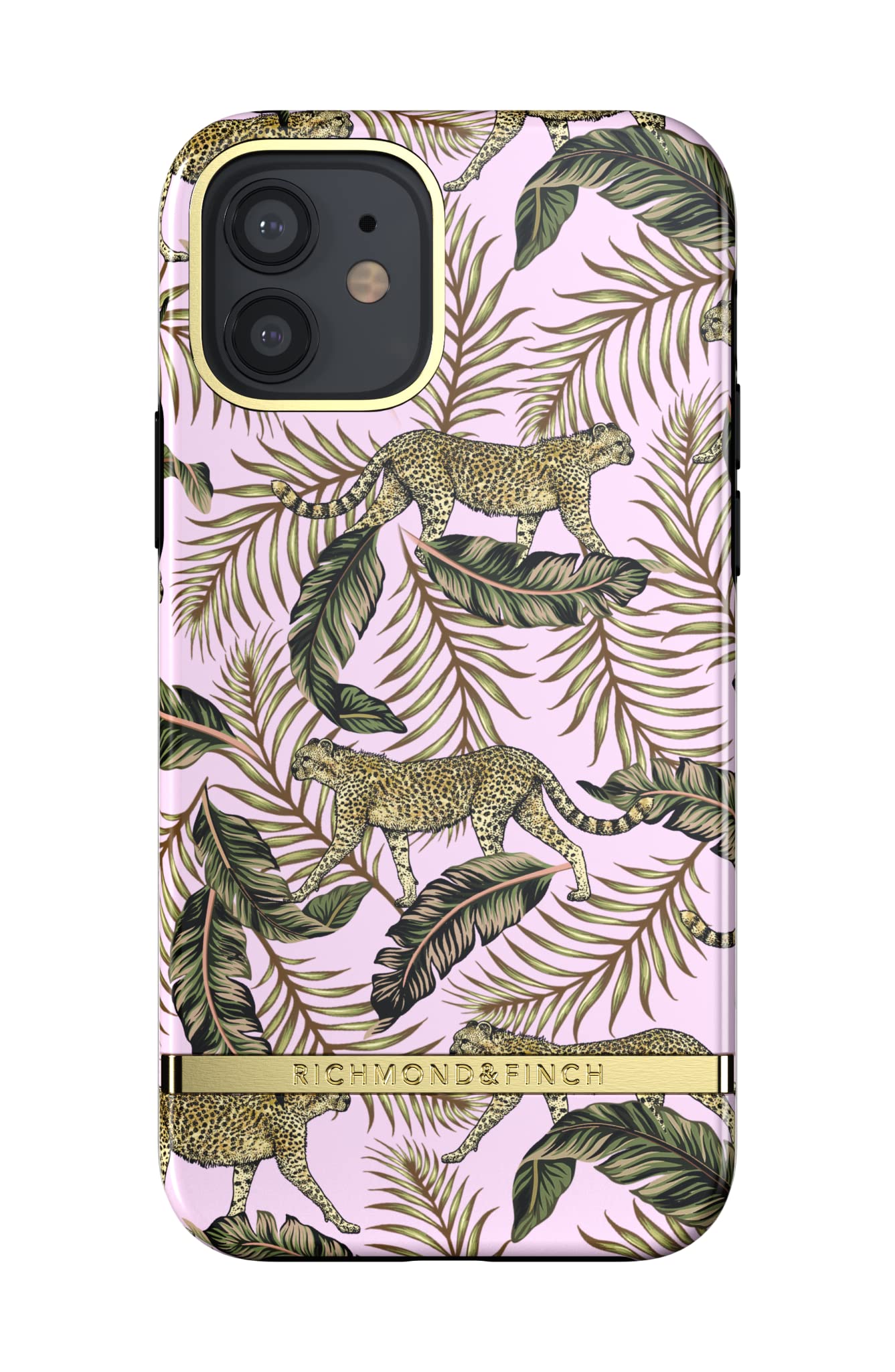 RICHMOND & FINCH Phone Case Compatible with iPhone 12 / iPhone 12 Pro, Pink Jungle Design, 6.1 Inches, Shockproof, Raised Edges, Fully Protective Phone Cover
