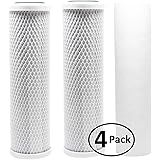 4-Pack Replacement Filter Kit Compatible with Krystal Pure KR15 RO System - Includes Carbon Block Filters & Polypropylene Sediment Filter - Denali Pure Brand