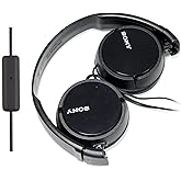 SONY Over Ear Best Stereo Portable Headphones Headset for Apple iPhone iPod/Samsung Galaxy / mp3 Player / 3.5mm Jack Plug Cell Phone with Mic (black)