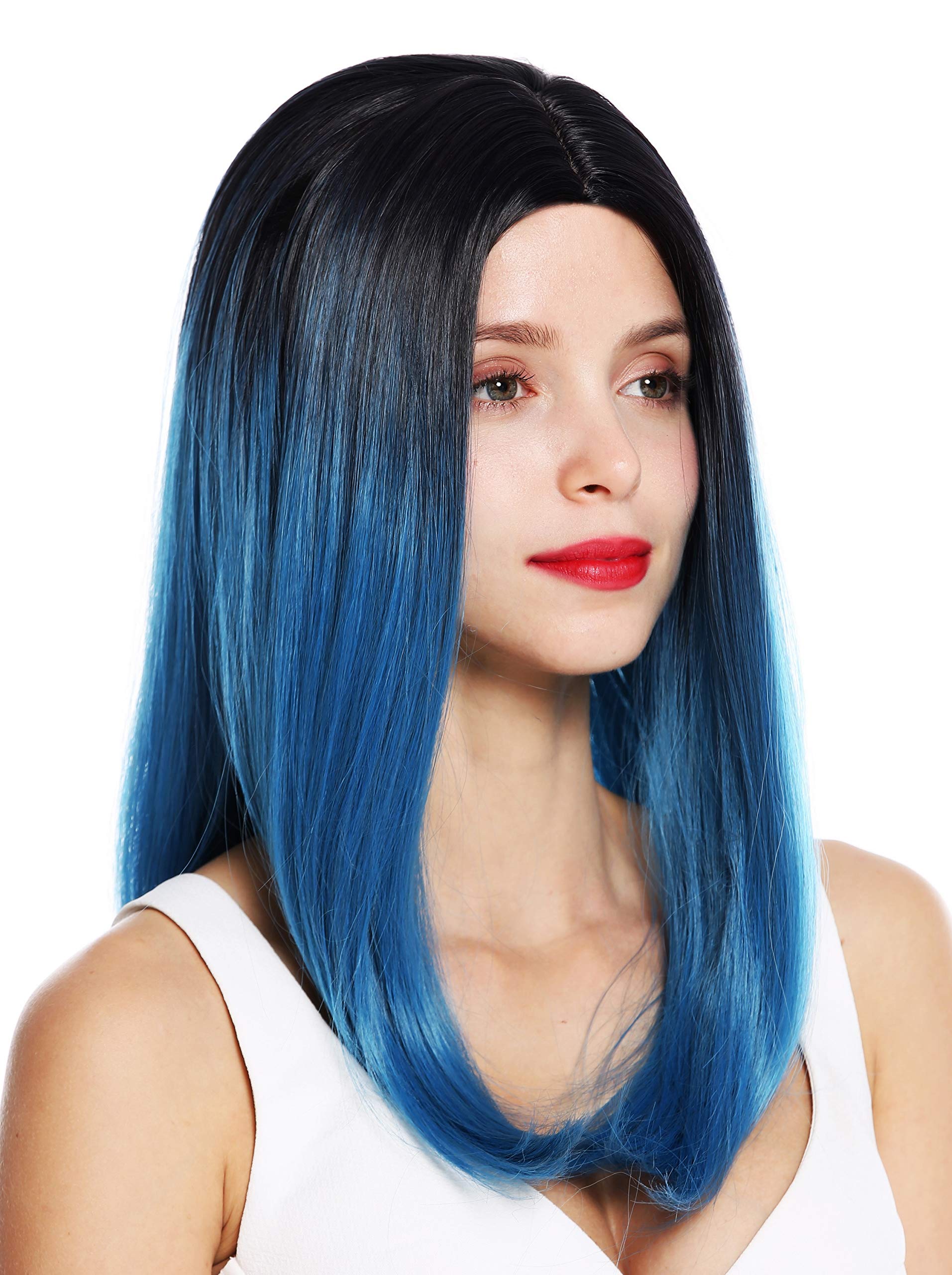 WIG ME UP - 1362-4330/2913 women's quality wig long sleek middle parting ombre black blue