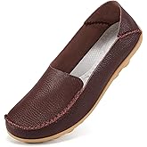 Ecetana Loafers for Women Penny Shoes Comfortable Slip On Casual Womens Loafers Fashion Moccasins Lightweight Round Toe Driving Flats Boat Shoes