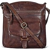 Oak Leathers Leather Crossbody Bag For Women With Adjustable Sling Strap - Medium Size Crossover Shoulder Handbag Purse