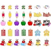 CEALXHENY 35PCS Teacher Charms for Jewelry Making Enamel Student School Charms Cute Book Pencil Blackboard Pendants for DIY Earring Necklace Bracelet Back To School Accessory