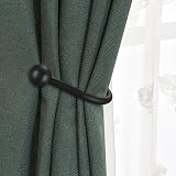 XxinXrong 2 Pcs Curtain Holdbacks Aluminum Wall Mount Hooks Black view 4