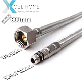 Xcel Home M10 x 1/2 BSP 600mm Flexi Tap Connectors Pair Stainless Steel view 7