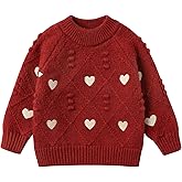 Curipeer Baby Girl Sweater Long Sleeve Knit Toddler Pullover Sweater Soft Crewneck Top for 2T-6T
