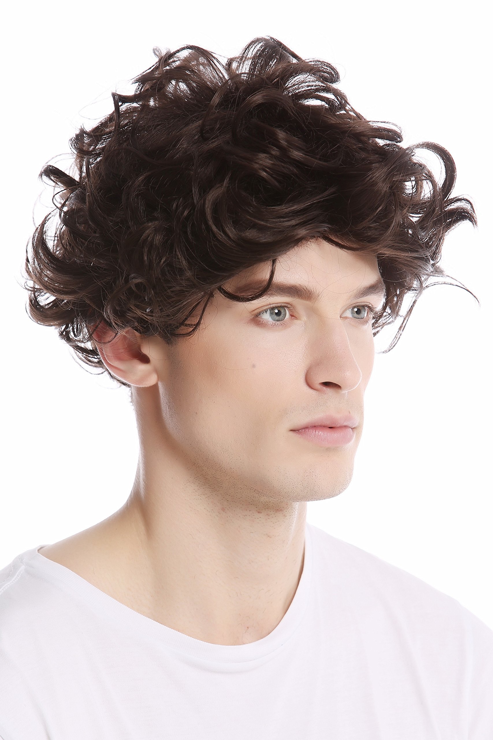 WIG ME UP - GFW963-44 Men Gents or Lady Wig short casual to wild curly voluminous look medium brown