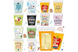 Dinifee 48 Set Teacher Appreciation Gift Card Holder Employee Appreciation Cards Holder Graduation Coffee Cup Thank You Gift End of Year Gifts for Teacher