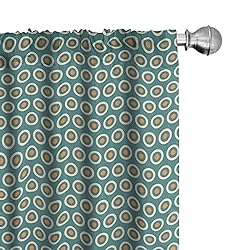 Lunarable Vintage Window Curtains, Orange Polka