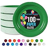 Exquisite Party Solids Emerald Green Paper Plates Disposable Heavy Duty 7 Inch Emerald Green Disposable Plates For Party 100 Pcs Heavy Duty 350 GSM, Birthday Supplies