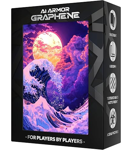 Graphene Series Sleeves Ai Armor Graphene Series - 105ct Textured Matte,  Island Lotus Design, For MTG & Lorcana Tcg Card Sleeves
