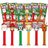 PEZ Christmas Assortment Blister Pack, Collectable Winter Holiday Theme Set - 6 Count Box