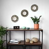 BONNYCO Wall Mirrors Pack of 3 Round Gold Hanging Wall Decor 9.84in view 6
