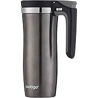 Contigo Handled AUTOSEAL Vacuum-Insulated Stainless Steel Travel Mug with Easy-Clean Lid, 16 oz., Gunmetal
