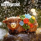 Goodeco Solar Highland Cow Statue Garden Light Outdoor Decoration Brown view 6