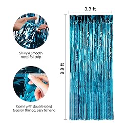 Crosize 3 Pack 3.3 x 9.9 ft Blue Foil Fringe