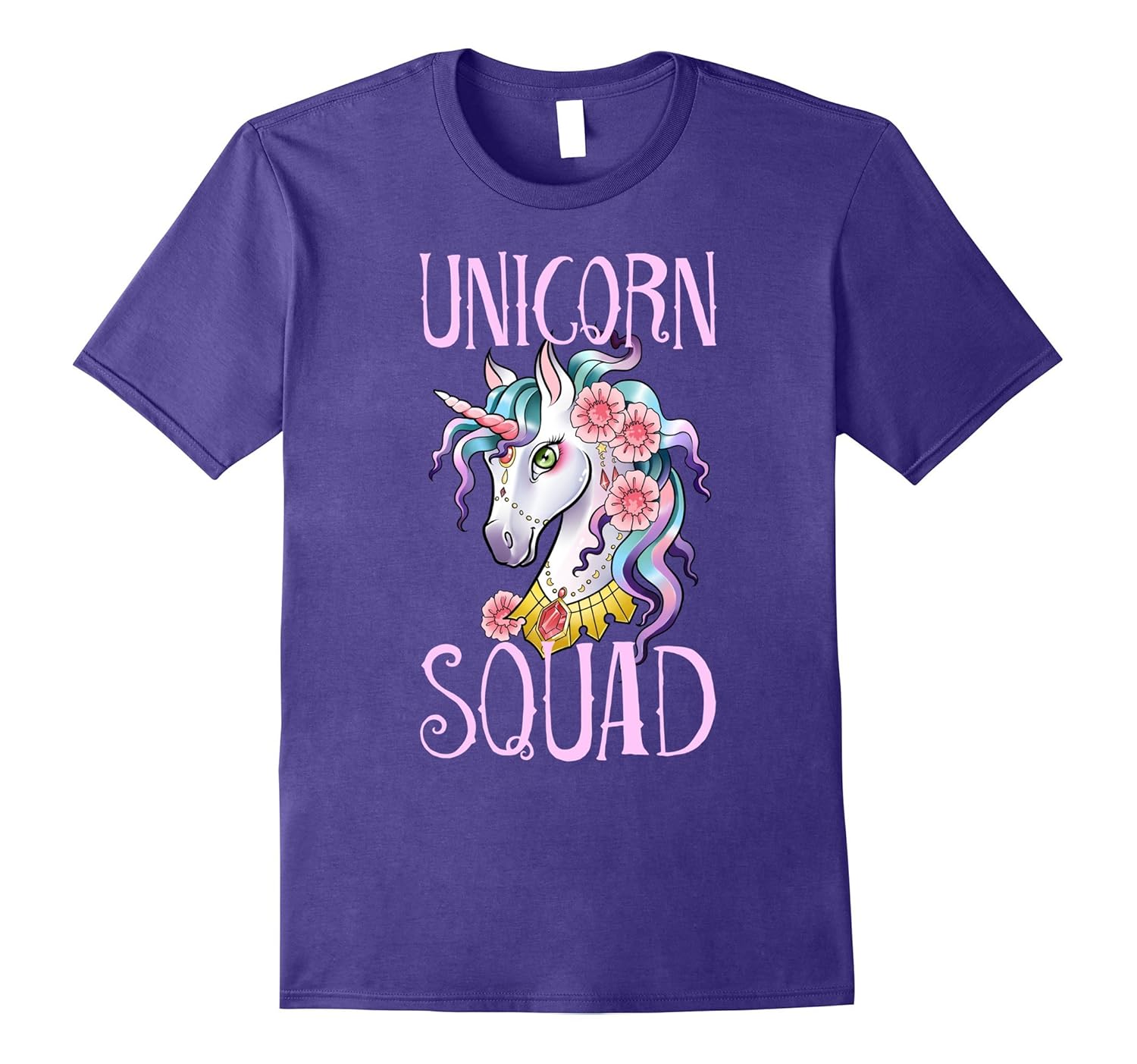 Unicorn Squad Funny Unicorns Queen Girls Rainbow T-Shirt-ANZ