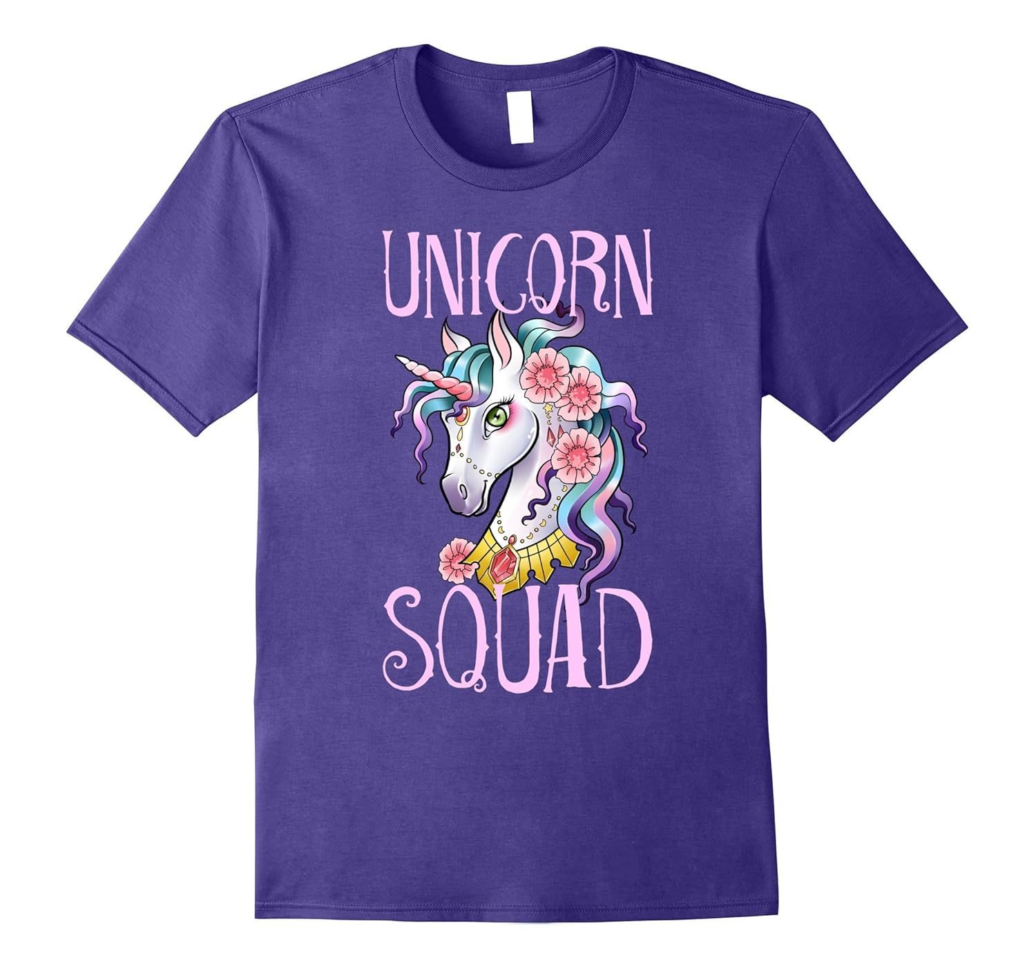 Unicorn Squad Funny Unicorns Queen Girls Rainbow T-Shirt-ANZ