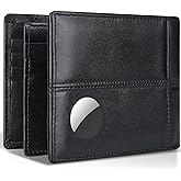 Swallowmall AirTag Wallet Mens RFID Blocking Genuine Bifold Leather Wallets for air tag Men's Wallet with 1 ID Window 15 Card Slots (Airtag Not included)