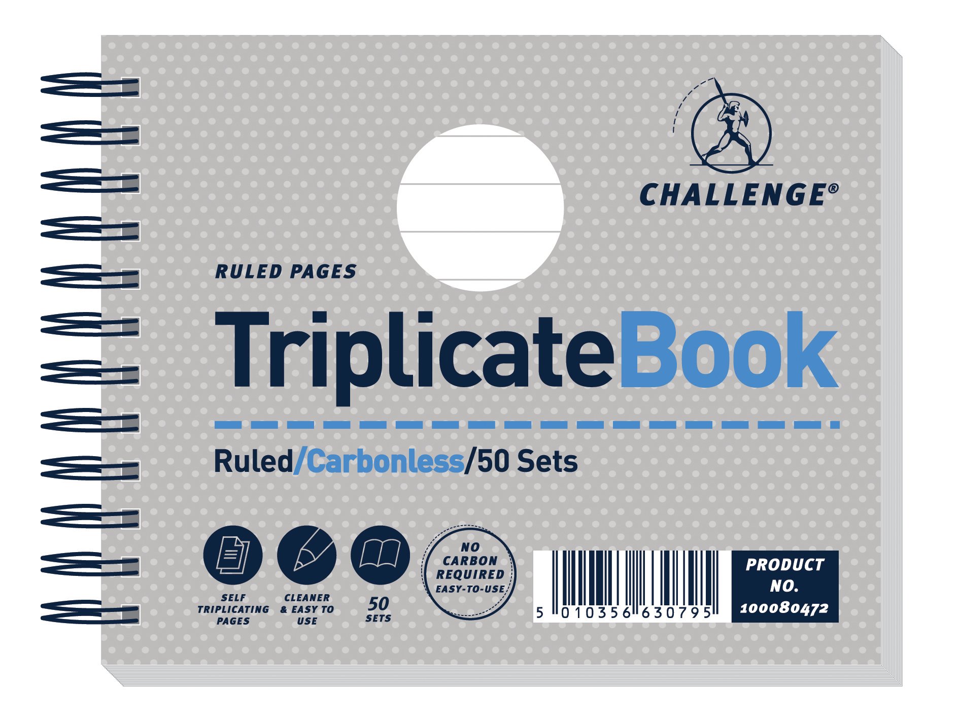 Challenge Triplicate Book Carbonless Wirebound Ruled 105x130mm Ref F63079 [Pack of 5]