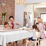 Deconovo White Rectangle Water Resistant Tablecloth 59x95in 150x240cm view 3