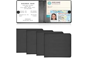 Kewucn 4 PCS Car Registration Insurance Holder, Essential Auto Card Glove Box Organizer, Vehicle Interior Accessories Perfect for Most Car, Truck, SUV (10.55''×4.8'', Black)