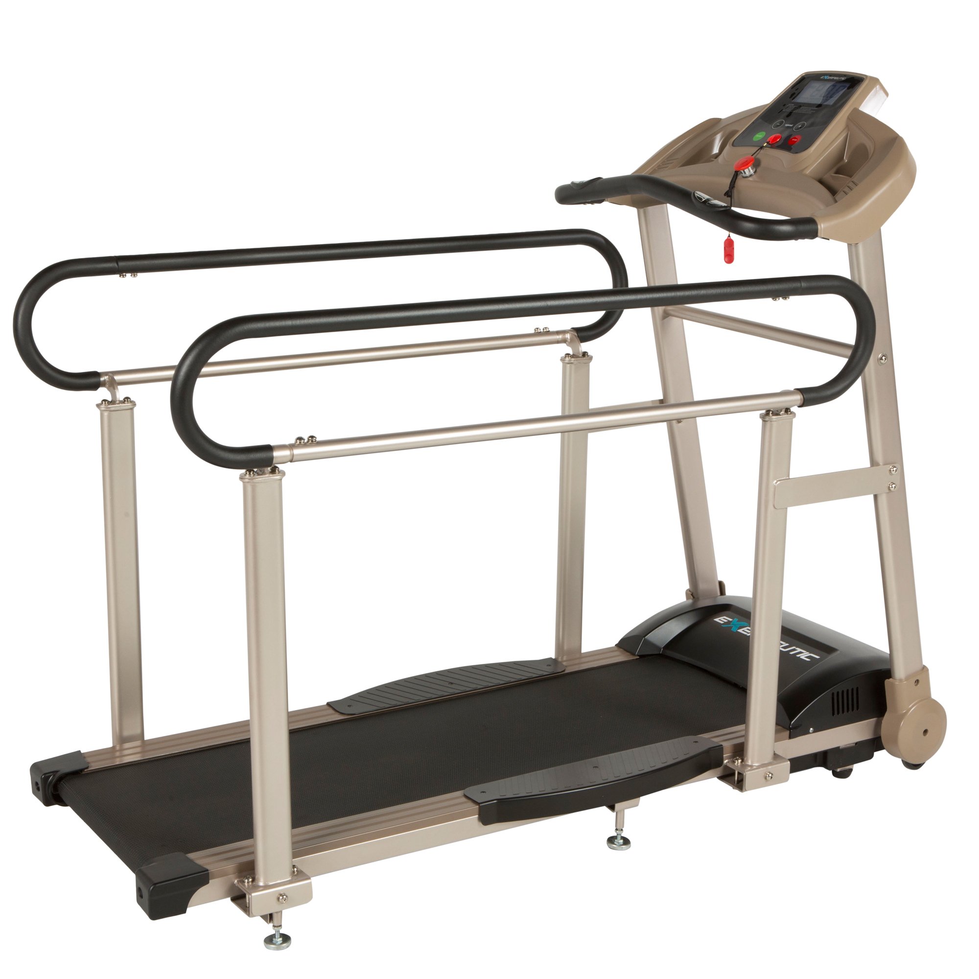 Senior Fitness Treadmill, 400 lb Capacity, Safe Design with Full-Length Rails, Low Step-Up Height, 0.2–4 MPH Motorized Walking Treadmill for Elderly, Recovery & Home Exercise