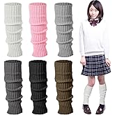 Sintege 6 Pairs Kawaii Leg Warmers Japanese Style Knitted Loose Socks Leg Warmers for Girls Women Lolita Costume School