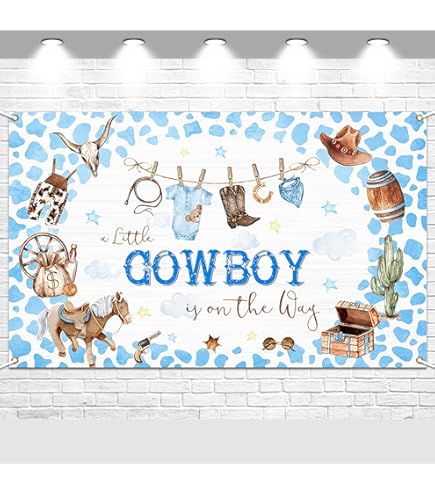 Yee Haw Welcome Cowboy Door Banner - 71x14 Inch Western Party Decor For Baby Shower, Birthday, Wild West Theme