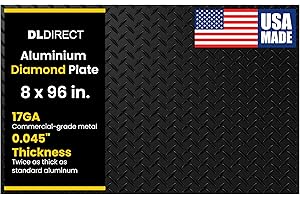 DLDIRECT 8in. X 96in. - Diamond Plate Sheet Metal, Heavy-Duty Genuine Commercial-Grade Mill Finish Diamondplate Aluminum Sheet, USA Made Aluminum Tread Plate