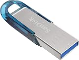 SanDisk Ultra Flair 64GB USB 3.0 Flash Drive Blue 150MB/s Read view 3