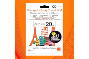 Preloaded Orange Travel Sim Card Now with 20GB of 4G Data, Unlimited Calls & SMS in Europe, 30 mins & 200 SMS from Europe to 