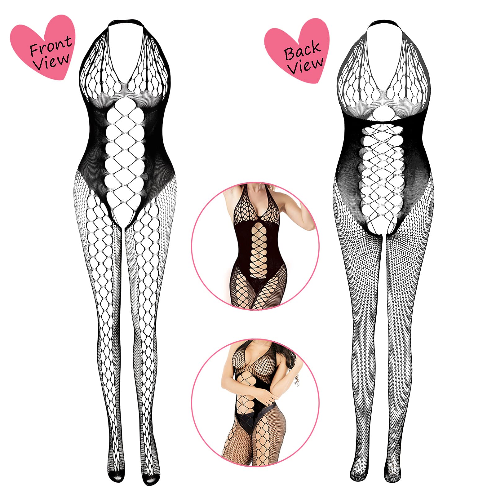 Women's Lace Stockings Lingerie Floral Fishnet Bodysuits Lingerie Nightwear for Romantic Date Wearing