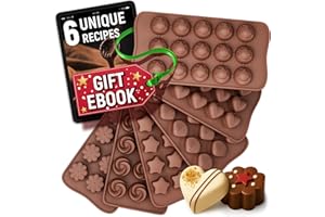 Silicone Candy Molds + eBook With 5 Candy Recipes - 6 Pack - Silicone Molds For Fat Bombs - Candy Molds Silicone - Chocolate 